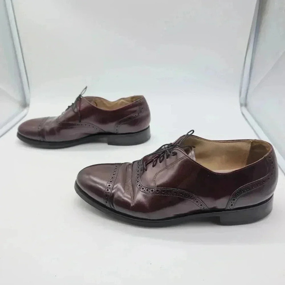 Bostonian Impression 22028 Maroon leather cap toe dress shoes sz 10 - Picture 4 of 9